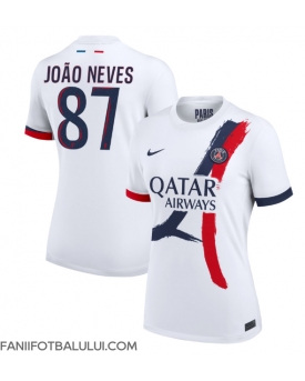 Paris Saint-Germain Joao Neves #87 Tricou Fotbal Replică 2024-25 Femei Deplasare